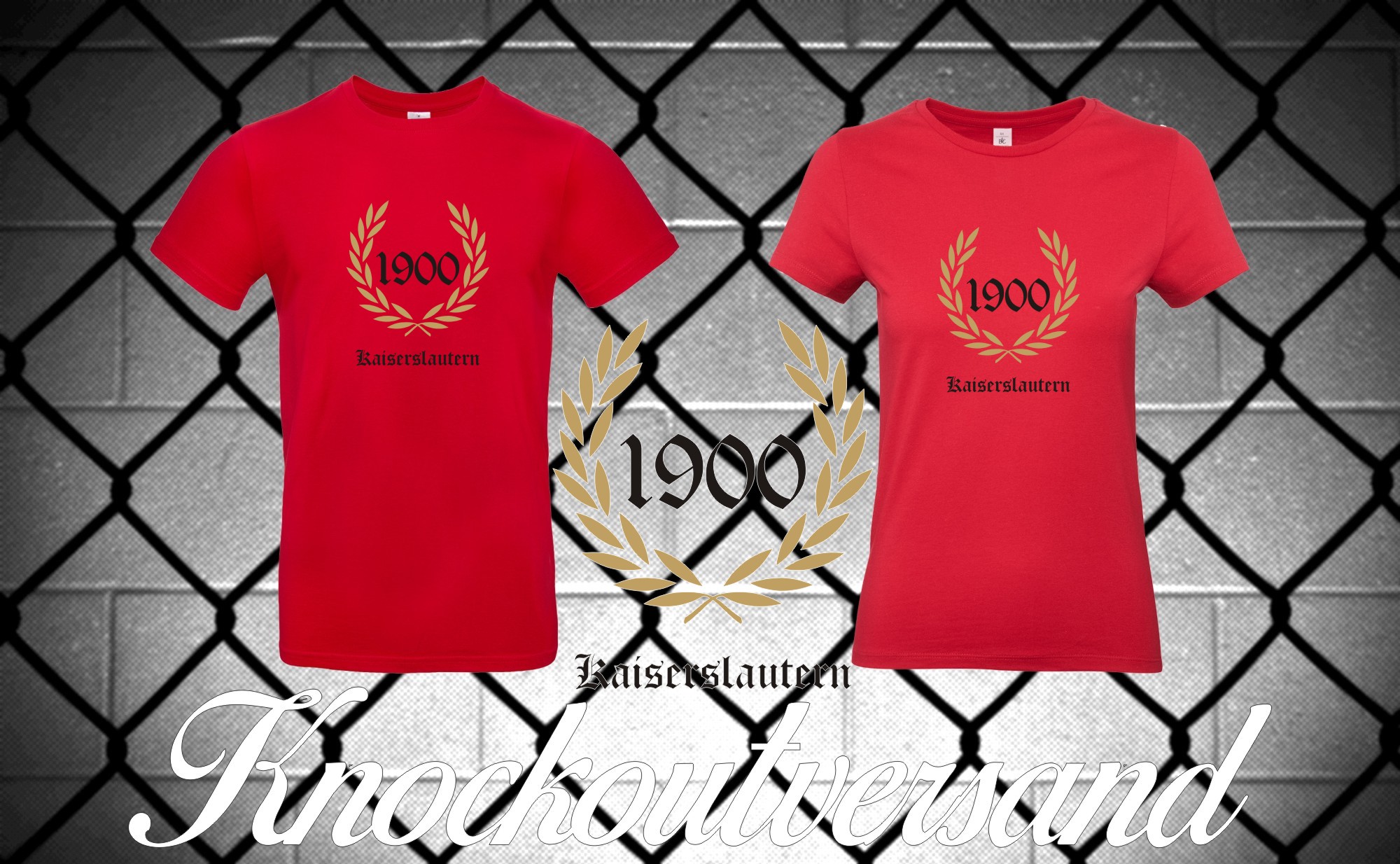 Kaiserslautern 1900 Lorbeerkranz Gold Männer + Frauen T-Hemd